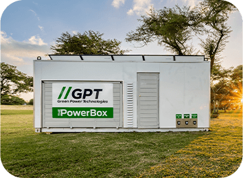 The Power Box backside showing the Green Power Technologies Logo